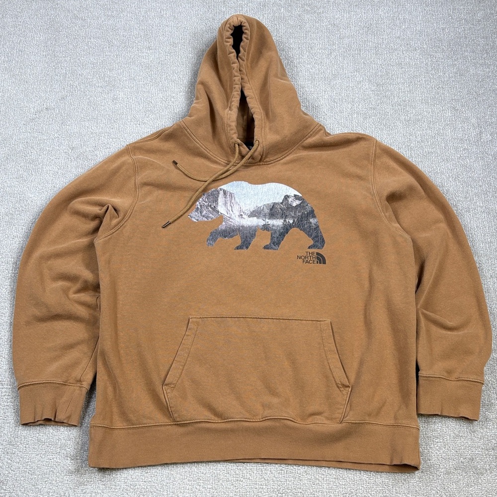 The North Face Men’s Caramel Brown Bear Graphic Hoodie